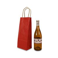 Red Wine Handle Gift Bags | Quantity: 25 | Width: 5 1/2" Gusset - 3 1/4"