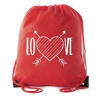 Valentine's Day Bags, Drawstring Cinch Backpacks, Valentines Day Gift Bags - Red CA2500VAL S3