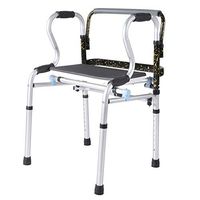 XHRHao Foldable Walker with Shower Chair Fuction and Waterproof Cushion 8 Adjustable Height Levels(79-97cm) Made of Aluminum Alloy Rollator Lightweight Portable Walk Assist for Elderly Silver