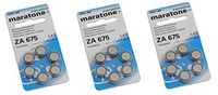 Renata Hearing Aid Battery ZA 675 Maratone Zinc Air Hearing Aid Pack of 6 Pcs (3 Pack of ZA 675)