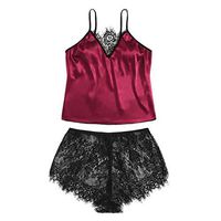 Women Pajamas, Women's Sexy Lingerie Comfy Shorts Sets Satin Lace Nightgowns Sleepshirts Nightwear Sleepwear