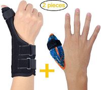BodyMoves Thumb Splint Brace Plus Finger Hot and Cold Gel Pack- for de quervain's tenosynovitis, Tendonitis, Trigger Thumb spica,Carpal Tunnel, CMC Adjustable wrist and Reversible(Left and Right Hand)