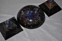 3 Piece Set 2 Aesthetic Multicolored Quartz Crystal Orgone Energy Pyramids and 1 hhg for EMF Protection Headache Relief Collectibles Home Decoration Improved Sleep Chakra Balancing Energy Devices