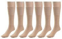 Silky Toes 3 or 6 Pk Men's Diabetic Non-Binding Cotton Dress Socks, Multi Colors Also Available in Plus Sizes… (9-11, Tan - 6 Pairs)