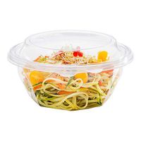 Clear Plastic Lid for Basic Nature To Go Bowls - Fit's 24 oz & 32 oz - PLA Plastic Lid - Compostable and Biodegradable - 500ct Box - Restaurantware