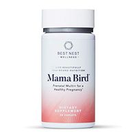 Mama Bird Prenatal Multi+, Methylfolate (Folic Acid), Methylcobalamin (B12), Natural Whole Food Organic Herbal Blend, Vegan, Once Daily Prenatal Vitamins, Immune Support, 30 Count, Best Nest Wellness