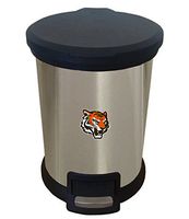The Furniture Cove New 1.3 Gallon Round Stainless Steel Step Trash Can Waste Basket Featuring Your Choice of a Football Team Logo (Bengals Face)