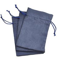 Fantasy Life Suede Fabric Drawstring Bag Small Drawstring Gift Bags Carrying Storage Pouch Wrap for Gift Phone Protection of Power Bank ps Vita Video Audio Players Blue-3pcs