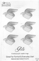 Set of 6 Twist Acrylic (Silver Glitz) Napkin Rings