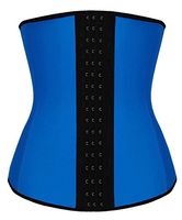 EUBUY Women's Latex Underbust Waist Trainer Corset for Weight Loss,Abdomen Compression Girdle Workout Waist Cincher Body Shaper Waist Trimmer Back Support Slimming Blet Blue M