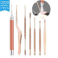 Earwax Removal Kit 7 Pcs, Ear Wax Cleaning Tool Set, Ear Pick with LED Light, Stainless Steel Ear Curette, Earwax Tweezer, Ear Canal Dilator, Ear Wax Remover Tool with Storage Box