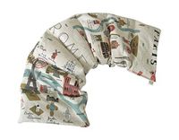 LOVEwrap Neck & Shoulder Wrap - Microwavable Unscented Heat Pad - 6 x 24 - Flax Seed Natural - Hot Cold Therapy Soothes Muscles Pain Relief - Relaxation Warming - Travel map Paris