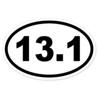 13.1, I Make Decals®, Oval Half Marathon Run car bumper window sticker 3 inch x 5 inch, EURO OVAL - runner, running, race, marathon, vinyl Sticker Decal