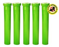 EZtube 5-Pack Child Resistant Line-Up 4.5" Inches Joint Blunt Doob Tube Holder Waterproof Airtight Smell Proof Odor Sealing Container (Green)