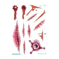 UOKNICE Halloween Waterproof Temporary Tattoo Sticker Scar Terror Wound Blood Injury Hot