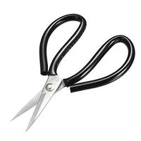 uxcell Curved Blades 175mm Length Alloy Steel Leather Scissors Soft Rubber Grip Scissor