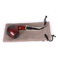 Wooden Tobacco Smoking Pipe, Pear Wood Pipe with Pipe Cleaners, 9 mm Pipe Filters Smoking Tools