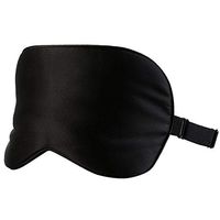 Black Natural Silk Sleep Mask & Blindfold Super Smooth Eye Mask for Sleeping Women Men Kids Travel adjustable strap (One Strap)