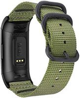 YOOSIDE Nylon Band Compatible with Fitbit Charge 3, NOTA Woven Nylon Band Strap with Metal Stainless Steel Ring Adjustable Wristband for Fitbit Charge 3 / Fitbit Charge 3 SE (Green)