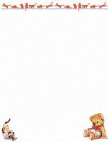 Children's Dog & Teddy Bear Stationery Printer Paper 26 Sheets