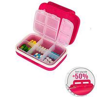 Portable Pill Organizer, 6 Compartments Travel Pill Organizer, Moisture Proof Small Pill Box to Hold Vitamins, Supplements