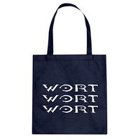 Tote Wort Wort Wort 15x16 Navy Blue Canvas Bag