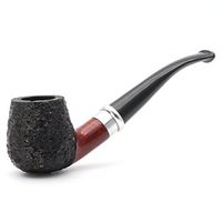 Mr. Brog Handmade Tobacco Smoking Pipe - Model No. 85 Schmidt Pecan-Ebony Rusticated B - Mediterranean Briar Wood