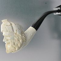 Meerschaum Bacchus Celebrating Tobacco Pipe 1/2 Bend by Paykoc M99061
