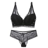 Gocheaper Women's Sexy Lace Bra Female Lingerie Bras Underwear Set(Black,38/85)