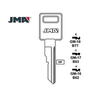 1986-2003 JMA Blank Key Replacement for Buick Cadillac Chevrolet Oldsmobile Pontiac / B62 / P1098AV (Packs of 10)