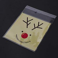 Elk Self Adhesive Christmas Cookie Cellophane Gift Treat Candy Bags Pack of 50 pcs