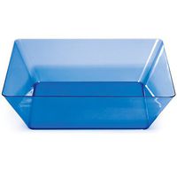 Creative Converting 6-Count Square Plastic Serving Bowls, Translucent Blue