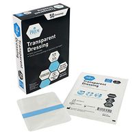 Medpride Transparent Film Wound Dressing- 4 inches by 5 inches, 50 Pack- 3 Steps Application, Adhesive, Sterile, Individually Packed, Semi-Permeable-for Minor Wounds, Burns, Traumas, Road-Rash