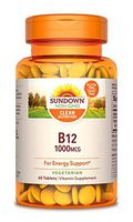 Sundown Vitamin B-12 High Potency 1000 mcg, 60 Tablets (Pack of 3)