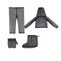 MarioRZ Anti-Mosquito Visible Mesh Net Suit, Lightweight Summer Bug Wear with Jacket Gloves Pants Socket for Fishing Camping Hiking (XL-300lbs)