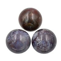 AD Beads Natural Gemstone Harmony Round Ball Crystal Healing Sphere Massage Rock 20~50mm (34 Indian Agate, 35mm)
