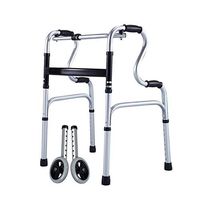 Old Man Driving Walker, Aluminum Alloy Disabled Four-Legged Walking Stick with Wheels Luxury Adjustable Height, Carrying Capacity 100kg Mobile Auxiliary Equipment (Color : A)
