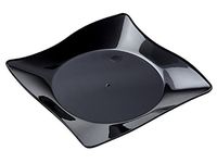 WNA APTSQ4BL Petites Square Plastic Plates, 4", Black (Pack of 200)