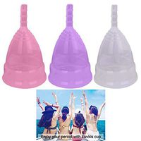 DXJJ Menstrual Period Cup Alternative to tampons Transparent Silicone Menstrual Cup for Heavy Flow or Post Childbirth,3PCS,L