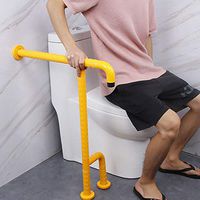 Toilet Handrail Safety Auxiliary Armrests Flip-Up Screw-In Bathroom Grab Bar With Textured Grip Stainless(White , Yellow) Anti-slip Safety & Assisting Rails Bar ( Color : Yellow , Size : 60x70cm )