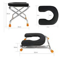 Commode chair HLR Foldable Non-Slip Bath Chair Stainless Steel Shower Stool Pregnant Women/Elderly Shower Chair,Load Capacity 150kg