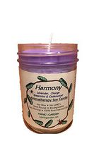 All Natural Harmony Soy Wax Jar Candle - Lavender, Orange, Spearmint & Cedarwood Essential Oils (Small Votive - 3 oz)