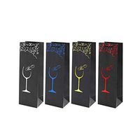 Amosfun 10pcs Wine Bags with Handles Reusable Paper Wine Gift Bags for Wedding Birthday Christmas Halloween Party Favors Supplies