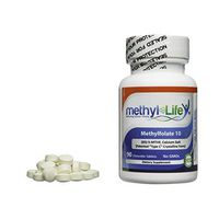 Methyl-Life Pure L-Methylfolate 10mg, 90 Tablets Pharmaceutical Grade, Professional Strength Active Methyl folate 5-MTHF for Mood. Non-GMO. Gluten Free