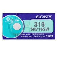 Sony 315 (SR716SW) 1.55V Silver Oxide 0%Hg Mercury Free Watch Battery (10 Batteries)