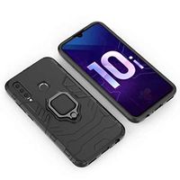 JUNXI Phone case Phone Cover Shockproof PC + TPU Protective Case for Huawei Honor 10i, with Magnetic Ring Holder (Black) Strong Quality and Durable (Color : Black)