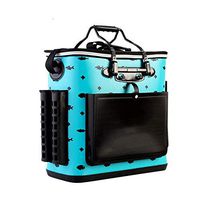 Fishing Bucket Thickened EVA Bucket Live Fish Box Heightened Live Fish Barrel Fish Guard Heightened Composite Raw Water Collapsible Water Bucket (Color : Blue, Size : 48x28x48cm)