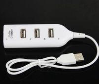 White High Speed 4 Port Mini USB 2.0 Network Hub for Laptop PC