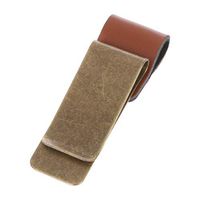 Junlinto,Handmade Leather Stainless Steel Pen Holder Clip Journal Notebook Paper Folder -1