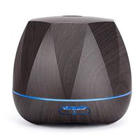 Homeweeks Diffuser, Diffuser for Essential Oils 500ml Colorful Wood Gain, Aroma Essential Oil Diffuser with Adjustable Mist Mode, Auto Off Ultrasonic Diffuser for Home Office（Lasting 8-10/h） (black)